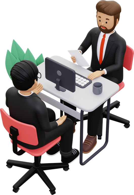 3d job interview illustration